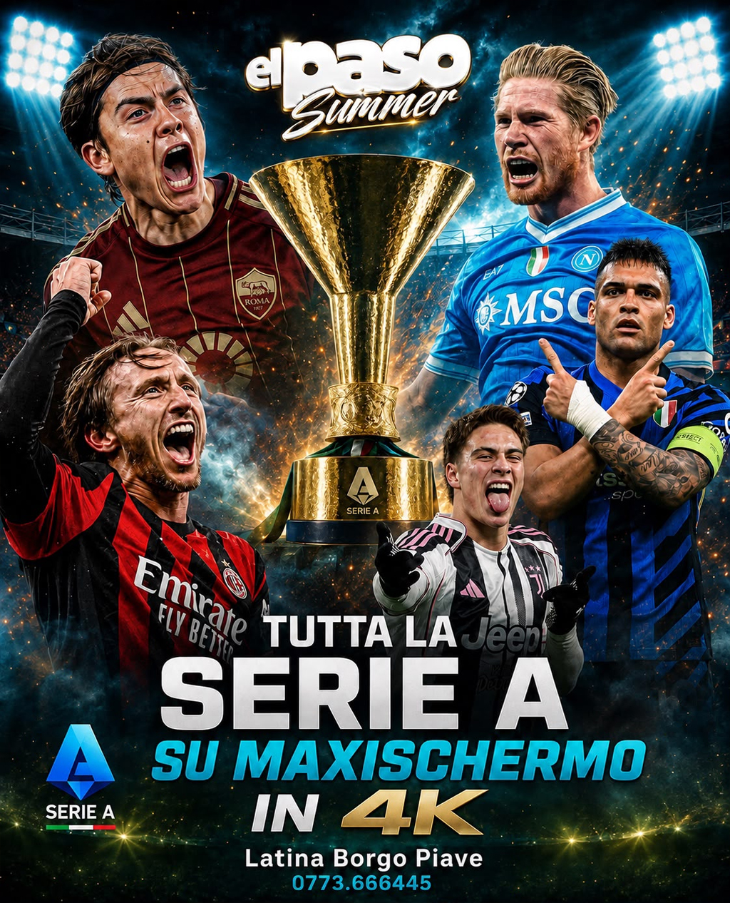 Serie A 2026/2027 su maxischermo 4K all'El Paso