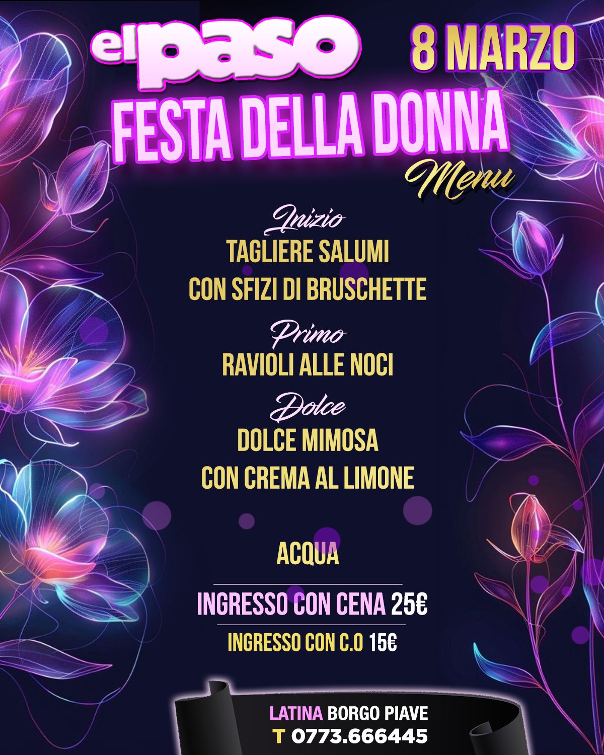 Menu 8 marzo